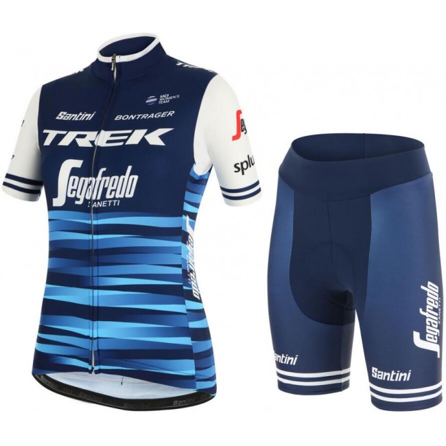Trek Segafredo 2019 Damen blau Fahrradbekleidung Radteamtrikot Kurzarm+Kurz Radhose FO4AQ