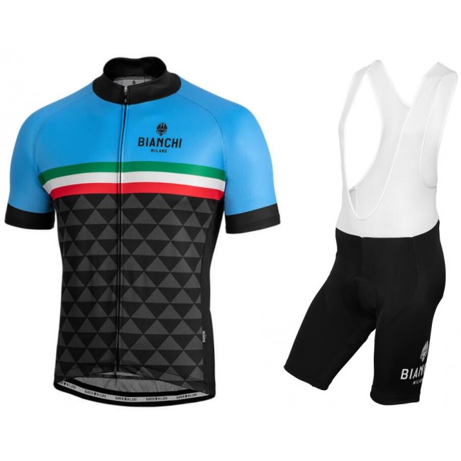 BIANCHI MILANO Codigoro blue Fahrradbekleidung Radtrikot Satz Kurzarm+Kurz Trägerhose XY4ZI