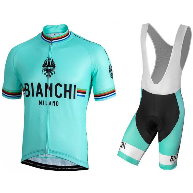 BIANCHI MILANO New Pride Fahrradbekleidung Radtrikot Satz Kurzarm+Kurz Trägerhose G4EPZ