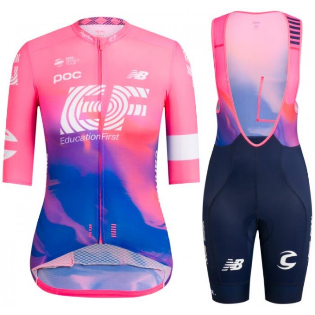 EF Education First PRO TEAM AERO 2019 Damen Fahrradbekleidung Radtrikot Satz Kurzarm+Kurz Trägerhose DCBPN