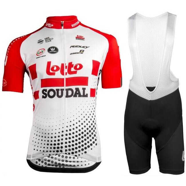 Lotto Soudal 2019 Fahrradbekleidung Radtrikot Satz Kurzarm+Kurz Trägerhose 3V2R2