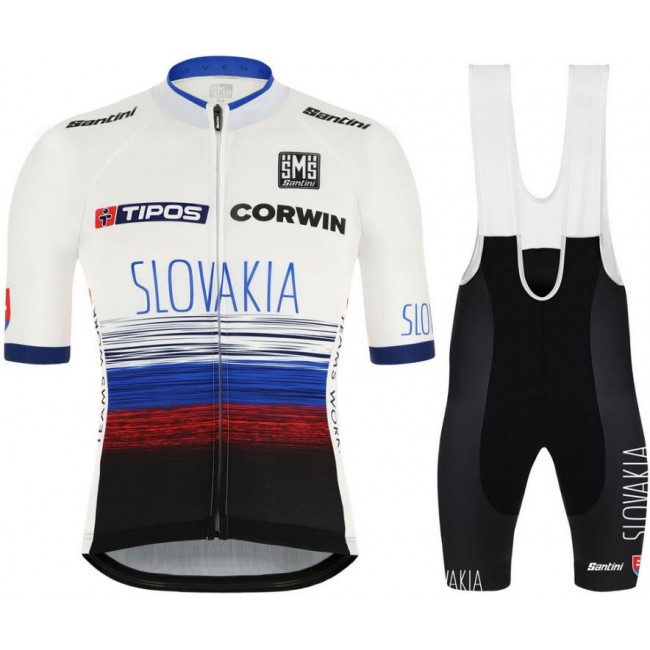 Slovakia National 2019 Fahrradbekleidung Radtrikot Satz Kurzarm+Kurz Trägerhose 3GYUE