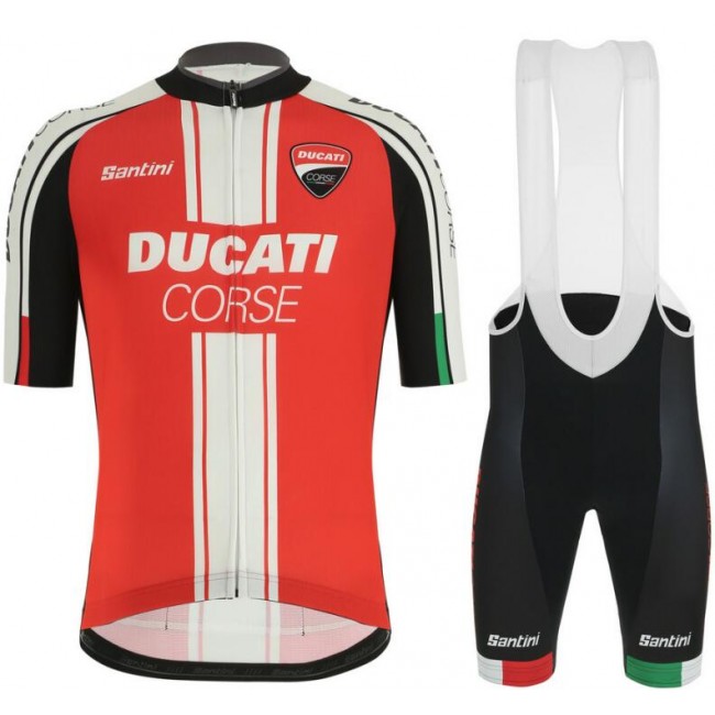 Ducati 2019 Fahrradbekleidung Radtrikot Satz Kurzarm+Kurz Trägerhose VBOQS