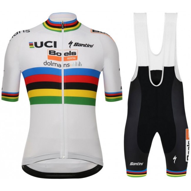 Boels Dolmans 2019 World Champion Fahrradbekleidung Radtrikot Satz Kurzarm+Kurz Trägerhose QWBGE