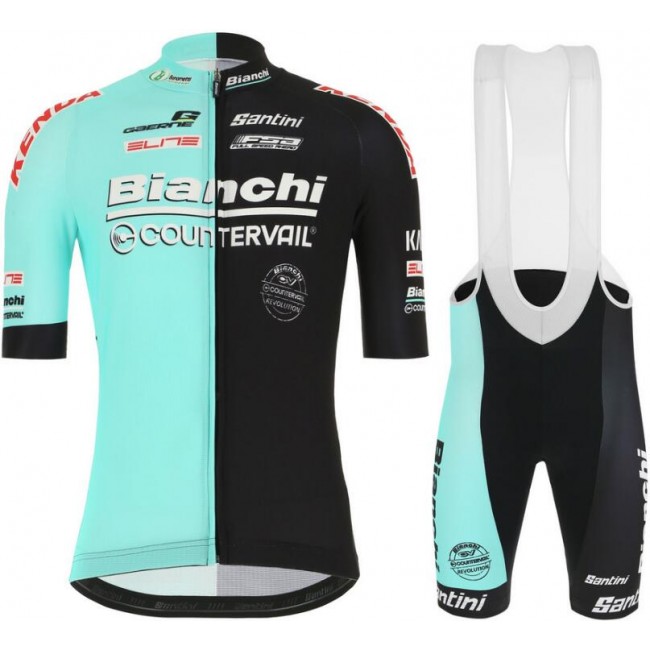 Bianchi Countervail 2019 Fahrradbekleidung Radtrikot Satz Kurzarm+Kurz Trägerhose 2RY46