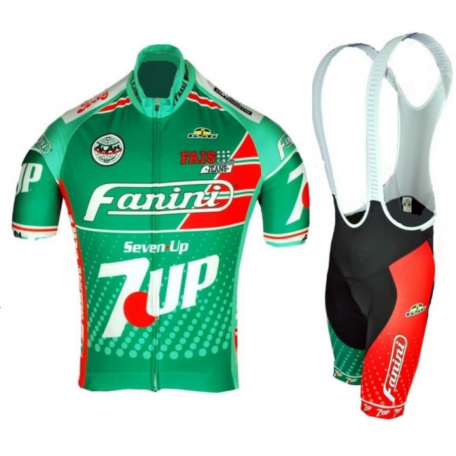 Retro Fanini 7 UP Fahrradbekleidung Radtrikot Satz Kurzarm+Kurz Trägerhose 13OGG