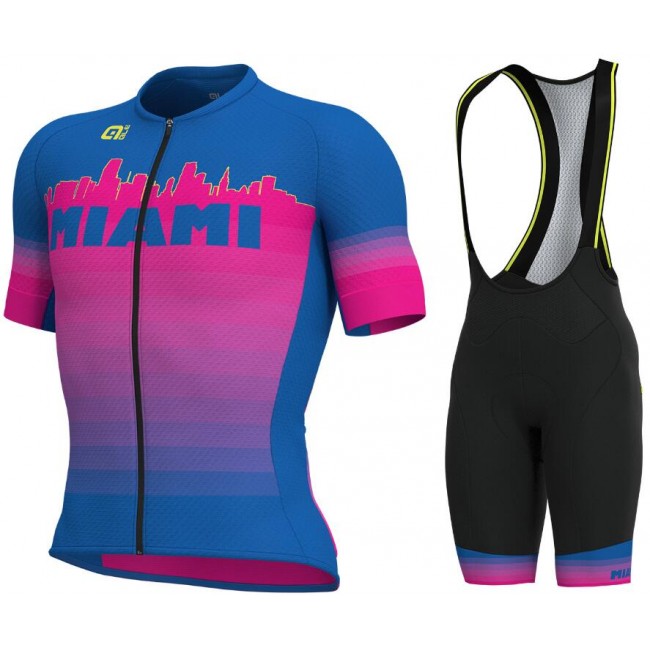 ALE MIAMI Fahrradbekleidung Radtrikot Satz Kurzarm+Kurz Trägerhose M506V