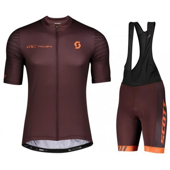 2020 SCOTT RC TEAM 10 Fahrradbekleidung Radtrikot kurzarm+Trägerhose kurz Braun