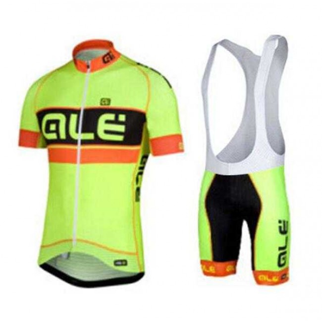 2015 ALE Fahrradbekleidung Radteamtrikot Kurzarm+Kurz Radhose Kaufen Schwarz gelb HESHV