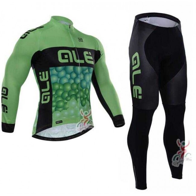 2015 ALE Fahrradbekleidung Radtrikot Langarm+Lange Radhose grün 7RD7C