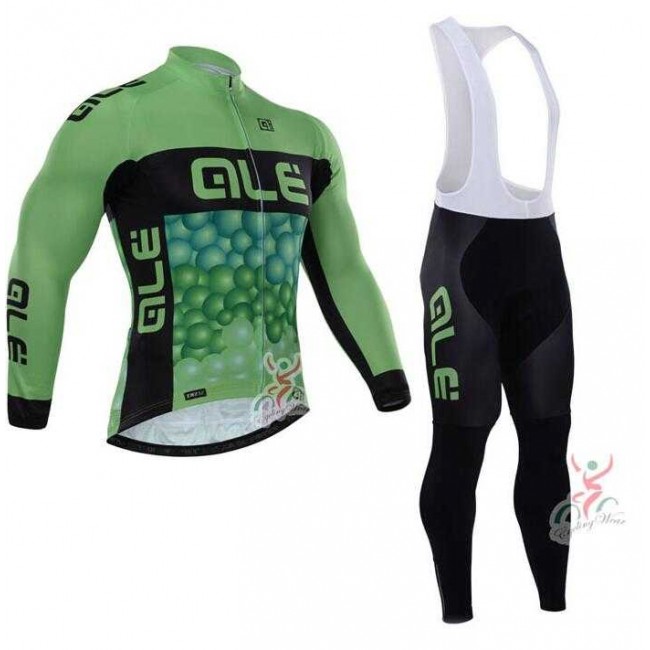 2015 ALE Fahrradbekleidung Radtrikot Langarm+Lang Trägerhose grün U3PXK