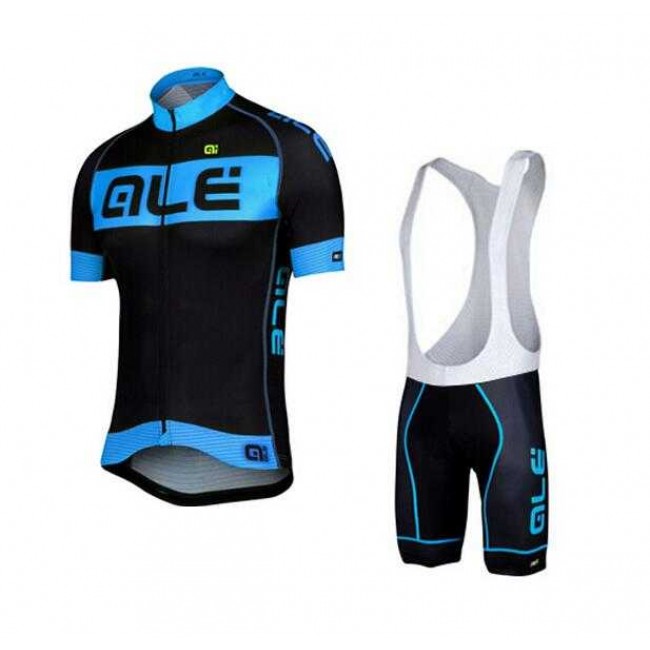 2015 ALE Fahrradbekleidung Radteamtrikot Kurzarm+Kurz Radhose Kaufen blau Schwarz 5RJJF