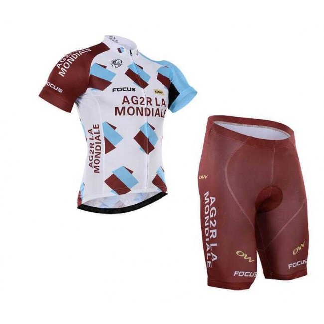 2016 AG2R la mondiale Fahrradbekleidung Satz Fahrradtrikot Kurzarm Trikot und Kurz Radhose 4N95L