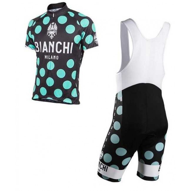 2016 BIANCHI-MILANO POLKA DOT Fahrradbekleidung Radteamtrikot Kurzarm+Kurz Radhose Kaufen VJMT7