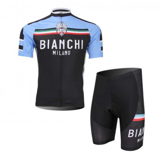 Bianchi 2014 Radbekleidung Radtrikot Kurzarm und Fahrradhosen Kurz Schwarz blau 1B7HE