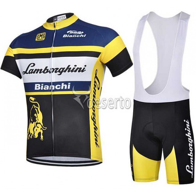 2015 Lamborghini Bianchi Fahrradbekleidung Radteamtrikot Kurzarm+Kurz Radhose Kaufen CBN49