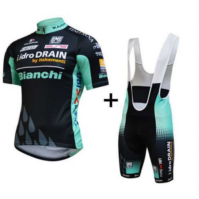 2015 Bianchi Idro Drain Fahrradbekleidung Radteamtrikot Kurzarm+Kurz Radhose Kaufen OB81B