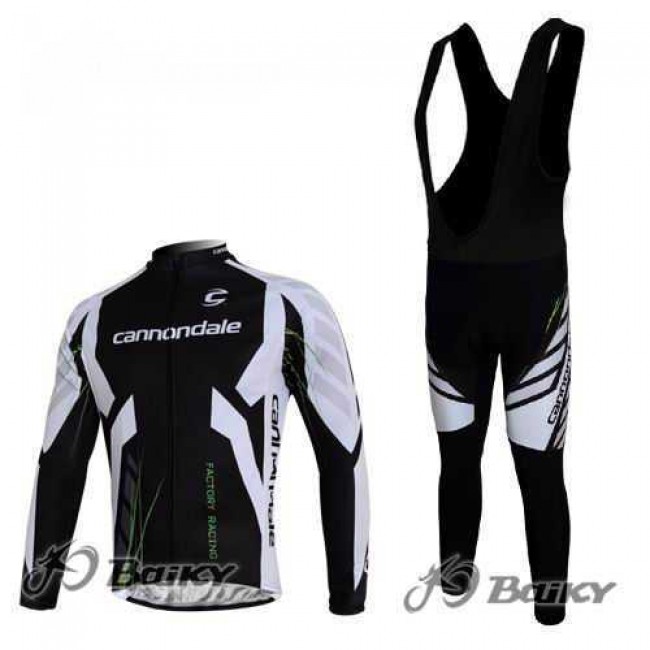 Cannondale Pro Team Fahrradbekleidung Radteamtrikot Langarm+Lang Trägerhose Schwarz weiß AF4C1