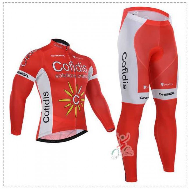 2015 Cofidis Fahrradbekleidung Radtrikot Satz Langarm und Lange Radhose RJLIW