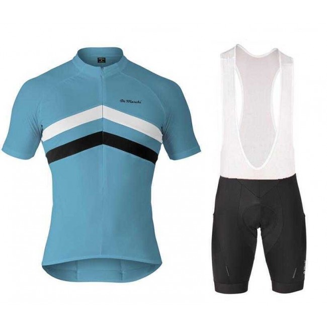 2017 De Marchi team Fahrradbekleidung Radteamtrikot Kurzarm+Kurz Radhose Kaufen blau SFR9Z