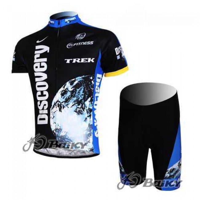 Discovery Channel Trek Pro Team Radbekleidung Radtrikot Kurzarm und Fahrradhosen Kurz Schwarz blau F3DS1