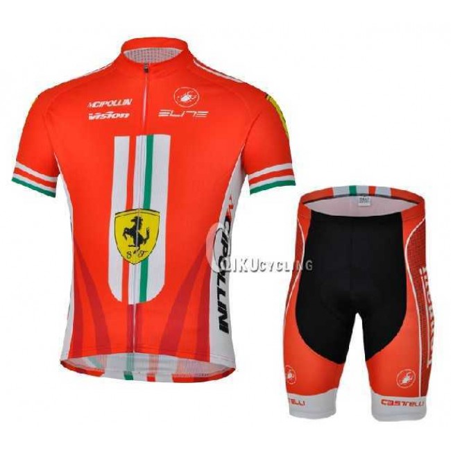 Ferrari Teams castelli Cipollini Radbekleidung Radtrikot Kurzarm und Fahrradhosen Kurz TO9IG