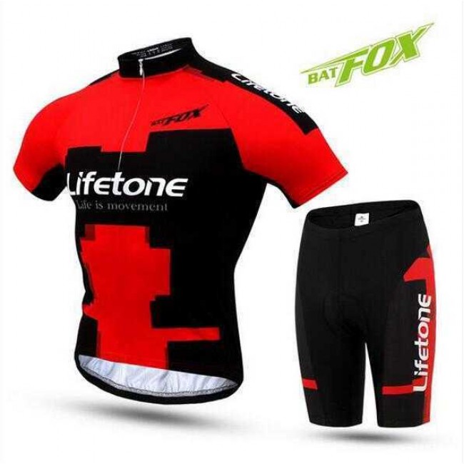 2016 BAT FOX Fahrradbekleidung Radtrikot Kurzarm+Kurz Radhose Schwarz Rot 0B7WO