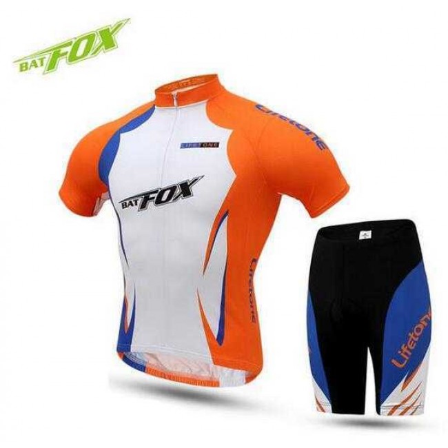 2016 BAT FOX Fahrradbekleidung Radtrikot Kurzarm+Kurz Radhose Oranje 7HJ81