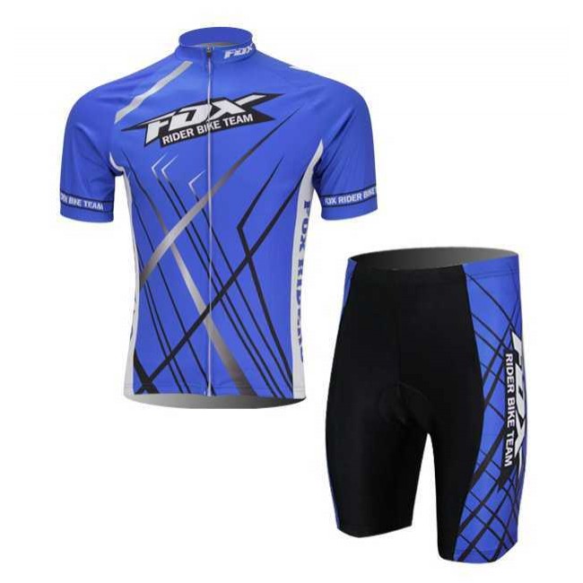 FOX 2014 Radbekleidung Radtrikot Kurzarm und Fahrradhosen Kurz blau 09TXU