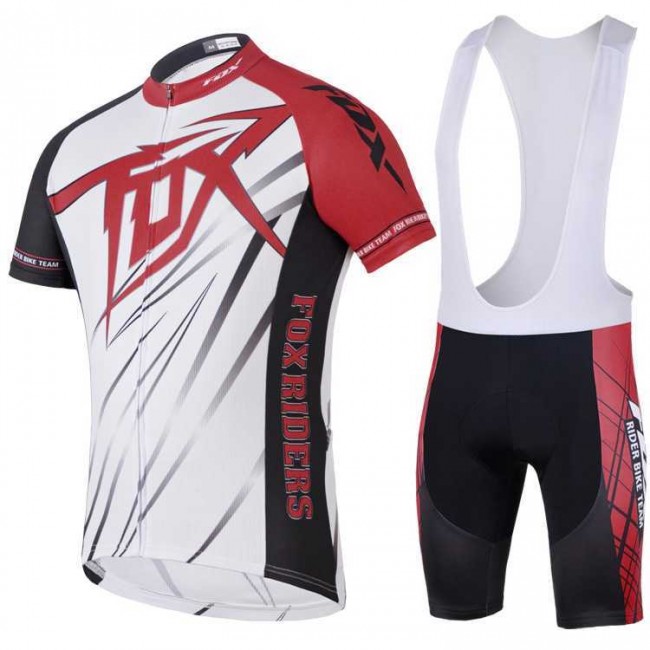 2014 Fox Bike Teams Fahrradbekleidung Radteamtrikot Kurzarm+Kurz Radhose Kaufen weiß Rot MBFVV