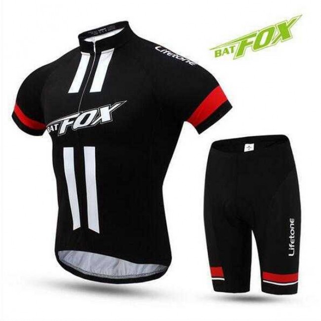 2016 BAT FOX Fahrradbekleidung Radtrikot Kurzarm+Kurz Radhose Rot Schwarz NQA7B