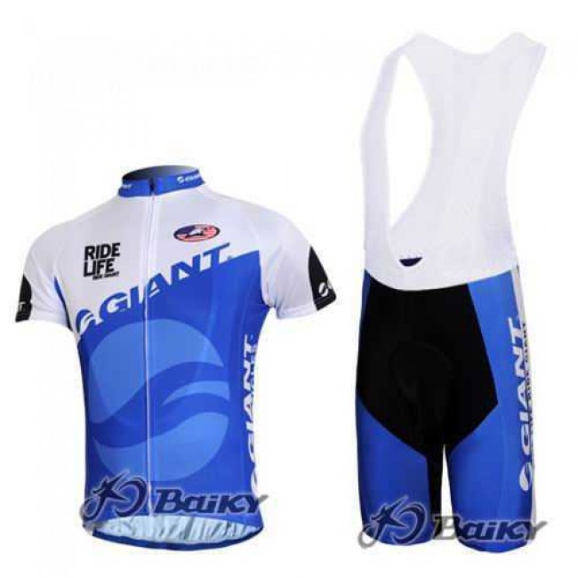 Giant Sram Pro Team Fahrradbekleidung Radteamtrikot Kurzarm+Kurz Radhose Kaufen blau weiß QIZ9B