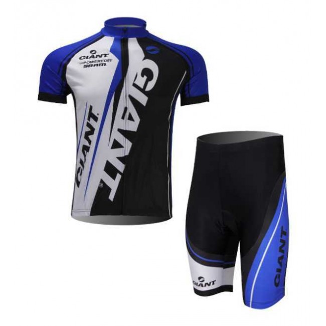 Goedkoop Giant 2014 Radbekleidung Radtrikot Kurzarm und Fahrradhosen Kurz blau Schwarz NSCI1