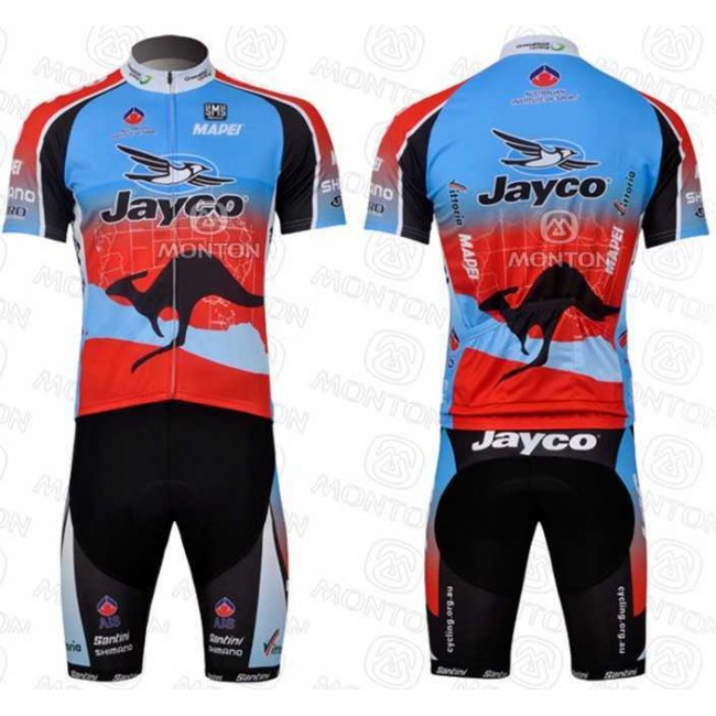 JAYCO Pro Team Radbekleidung Radtrikot Kurzarm und Fahrradhosen Kurz blau Rot WVEC4