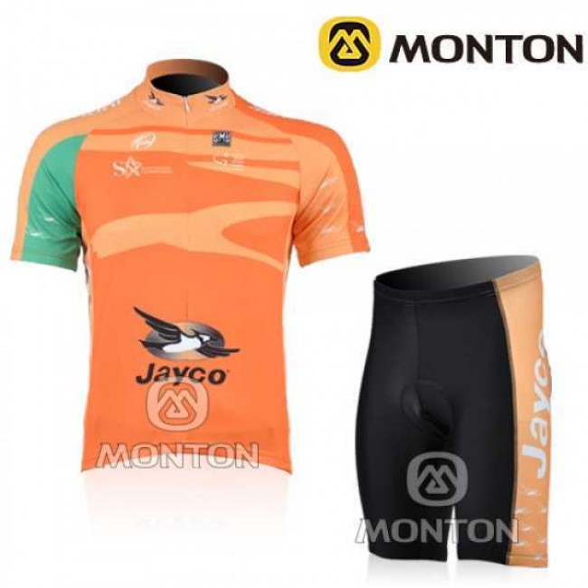 JAYCO Pro Team Radbekleidung Radtrikot Kurzarm und Fahrradhosen Kurz oranje 18OJF