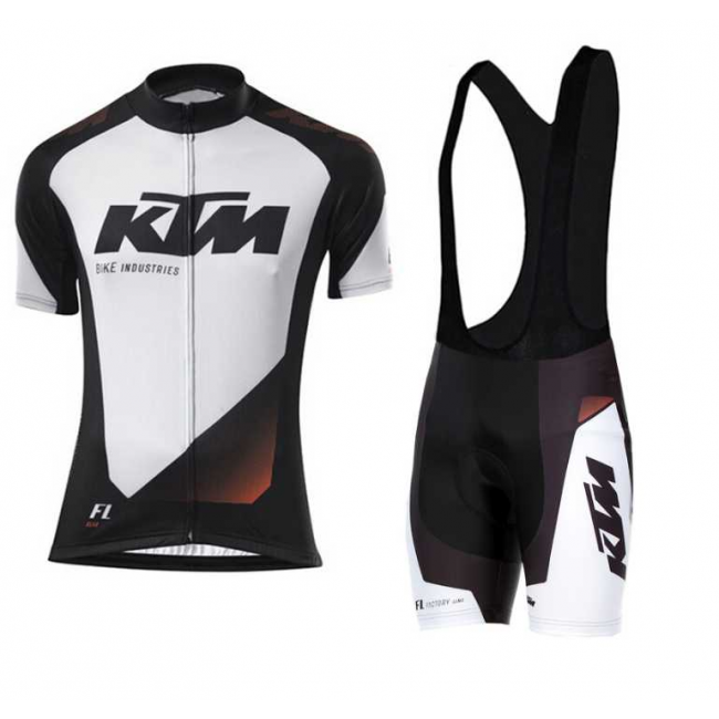 2016 KTM Fahrradbekleidung Radteamtrikot Kurzarm+Kurz Radhose Kaufen weiß 02 TDM5C