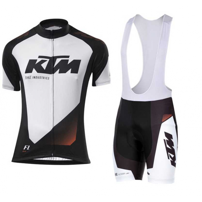 2016 KTM Fahrradbekleidung Radteamtrikot Kurzarm+Kurz Radhose Kaufen weiß KHG38