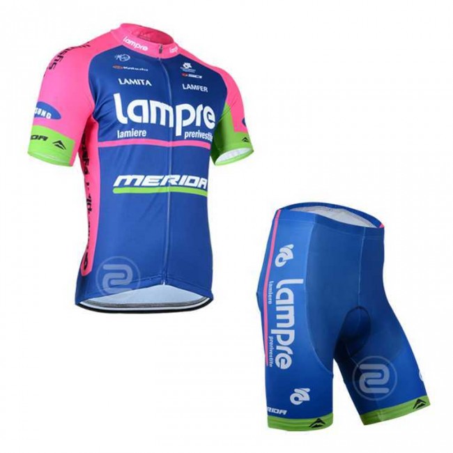 Lampre Merida 2014 Radbekleidung Radtrikot Kurzarm und Fahrradhosen Kurz TWDWE