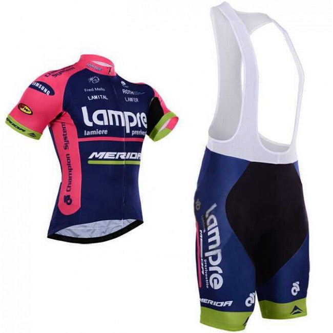 2015 Lampre Merida Fahrradbekleidung Radteamtrikot Kurzarm+Kurz Radhose Kaufen JNAC9