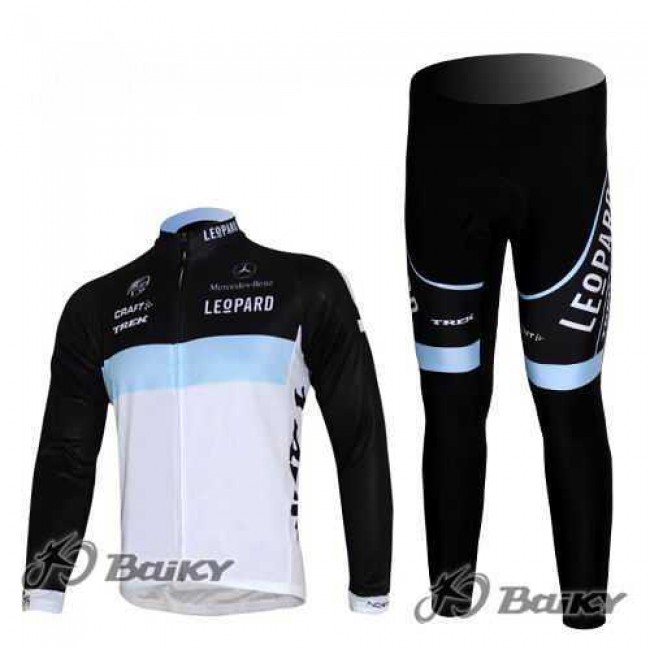 Leopard trek Pro Team Fahrradtrikot Radbekleidung Langarm+Lang Fahrradhose weiß Schwarz DYH20