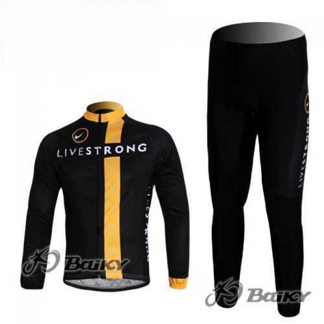 Livestrong Fahrradtrikot Radbekleidung Langarm+Lang Fahrradhose Schwarz gelb TCR6N