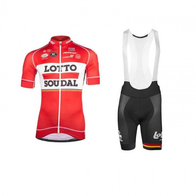 2017 Lotto Fahrradbekleidung Radteamtrikot Kurzarm+Kurz Radhose Kaufen Rot MG6KS