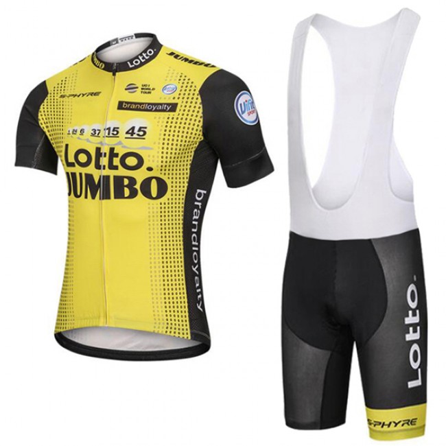 2018 Lotto Jumbo Fahrradbekleidung Radtrikot Satz Kurzarm+Kurz Trägerhose HAZ9B