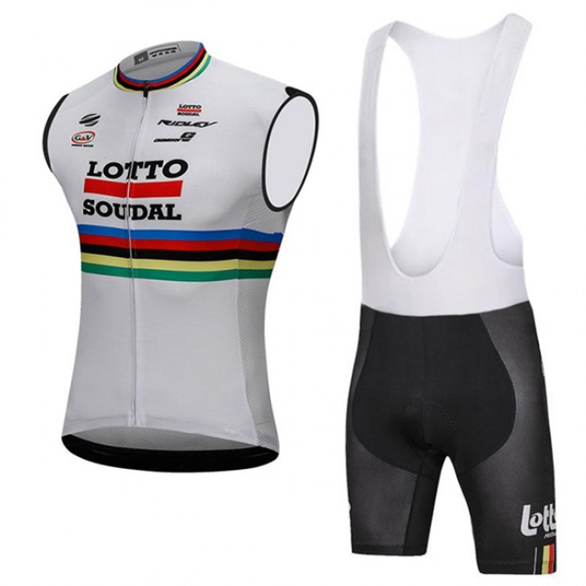 2018 Lotto Soudal weiß Set Mouwloze+Kurz Trägerhose K2Q3H