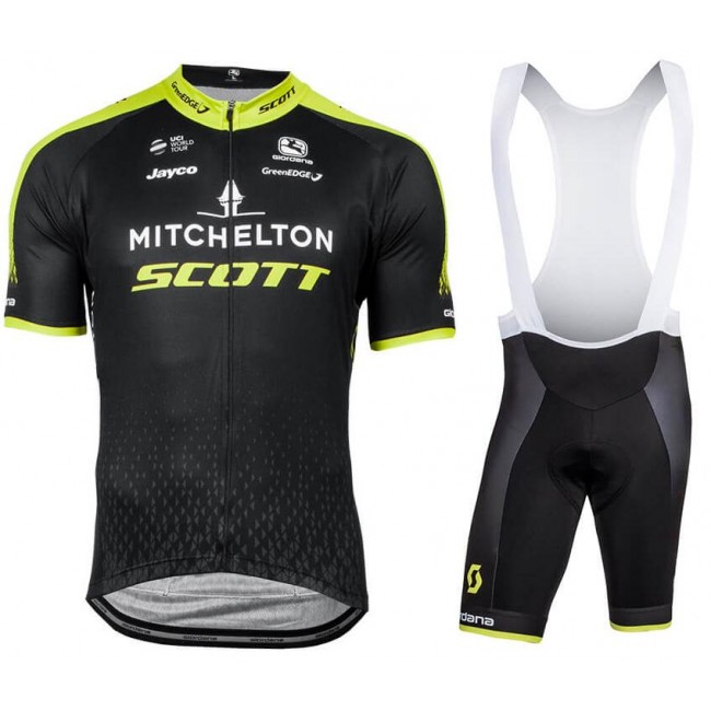 Mitchelton Scott 2018 Fahrradbekleidung Radtrikot Satz Kurzarm+Kurz Trägerhose weiß NJR7Z