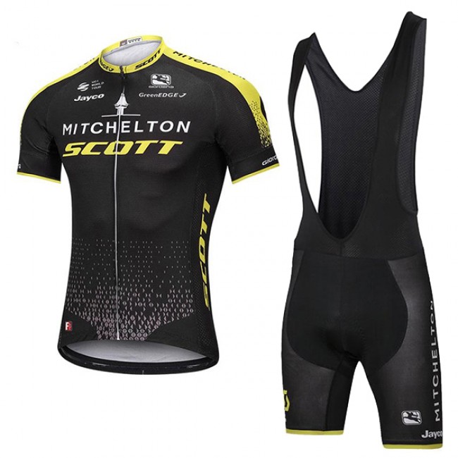 Mitchelton Scott 2018 Fahrradbekleidung Radtrikot Satz Kurzarm+Kurz Trägerhose Schwarz 4ZX51