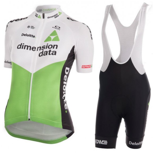 Dimension Data 2018 Performance Damen Fahrradbekleidung Radtrikot Satz Kurzarm+Kurz Trägerhose WQV3X