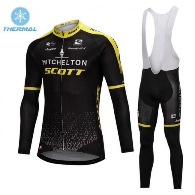 Mitchelton Scott 2018 Winter Fahrradbekleidung Radtrikot Langarm+Lang Trägerhose 1NNA9