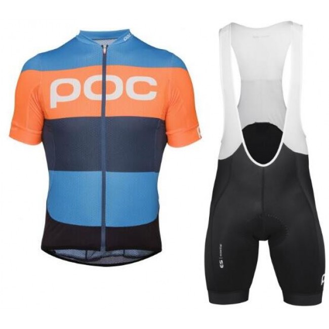 POC Essential furfural multi blue Fahrradbekleidung Satz Fahrradtrikot Kurzarm Trikot und Kurz Trägerhose DWCS8