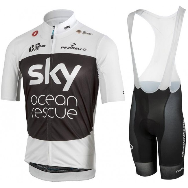 TEAM SKY Tour de France 2018 Fahrradbekleidung Radtrikot Satz Kurzarm+Kurz Trägerhose XDL9C